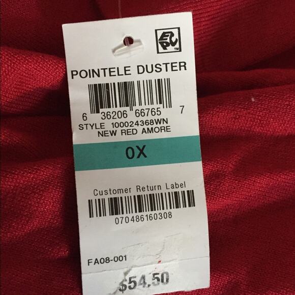 Karen Scott Long Pointelle-Knit Cardigan Sweater-0X - Picture 2 of 2